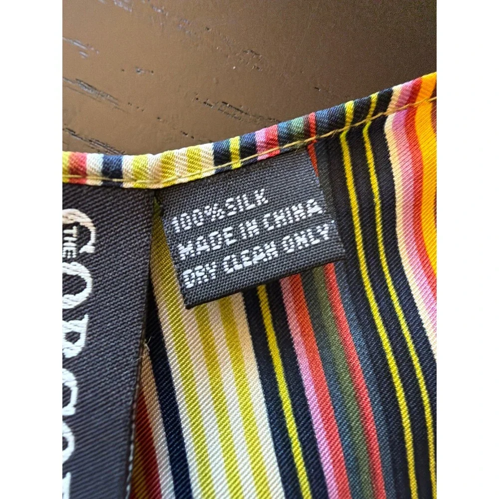 The‎ Corcoran Scarf Multi-Color 100% Silk Striped Rectangular Neck Accessory
